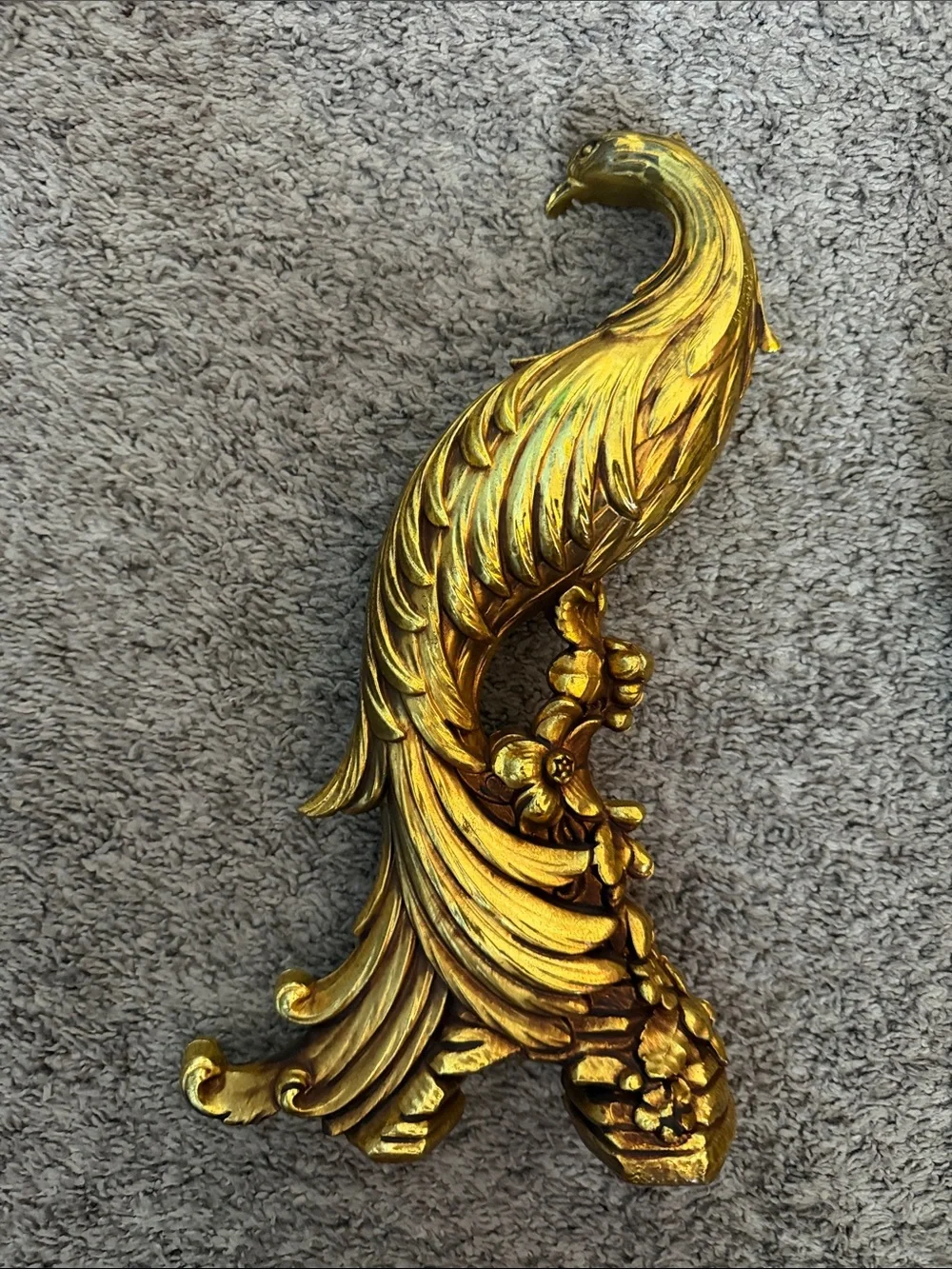 Vintage Syroco Gold Peacock Set - Elegant Pair for Living Room